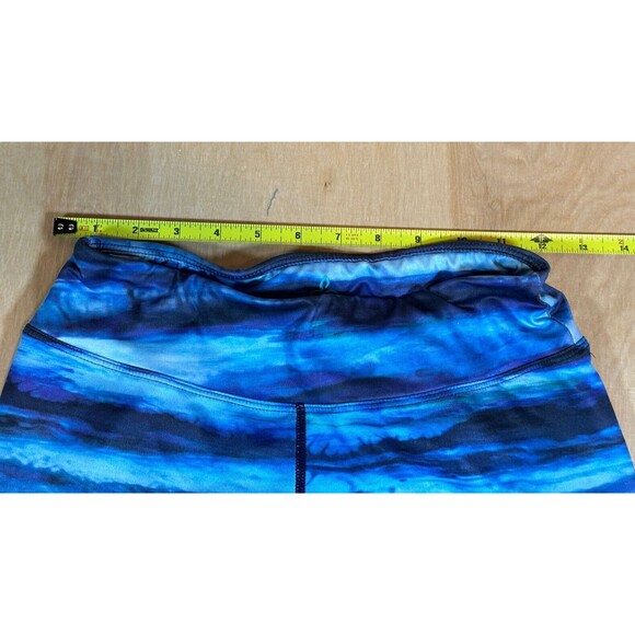 PrAna Blue Watercolor Roxanne Capri Stretch Leggings Pants Womens Small Made USA - Picture 3 of 8